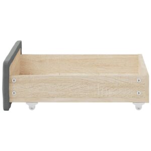 Cassetti da Letto 2pz Grigio Scuro Legno Multistrato e Tessuto