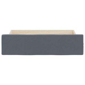 Cassetti da Letto 2pz Grigio Scuro Legno Multistrato e Velluto