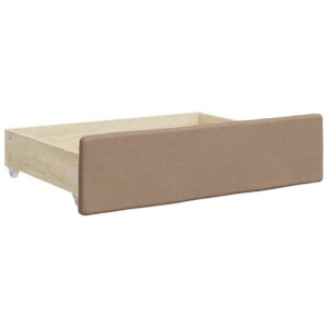 Cassetti da Letto 2pz Cappuccino Legno Multistrato e Similpelle