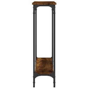 Tavolino Consolle Rovere Fumo 75x22,5x75 cm Legno Multistrato
