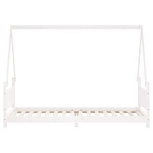 Giroletto per Bambini Bianco 80x200cm in Legno Massello di Pino