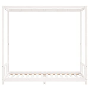 Giroletto per Bambini Bianco 90x200cm in Legno Massello di Pino