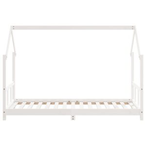 Giroletto per Bambini Bianco 90x190cm in Legno Massello di Pino