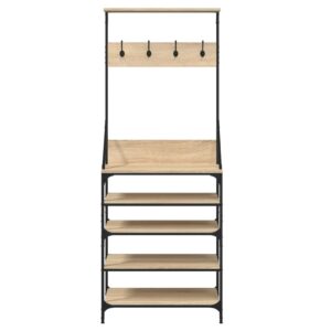 Appendiabiti con Porta Scarpe Rovere Sonoma 70x34x184 cm