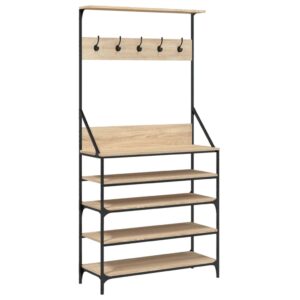 Appendiabiti con Porta Scarpe Rovere Sonoma 90x34x184 cm