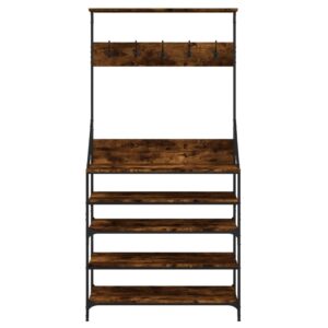 Appendiabiti con Porta Scarpe Rovere Fumo 90x34x184 cm