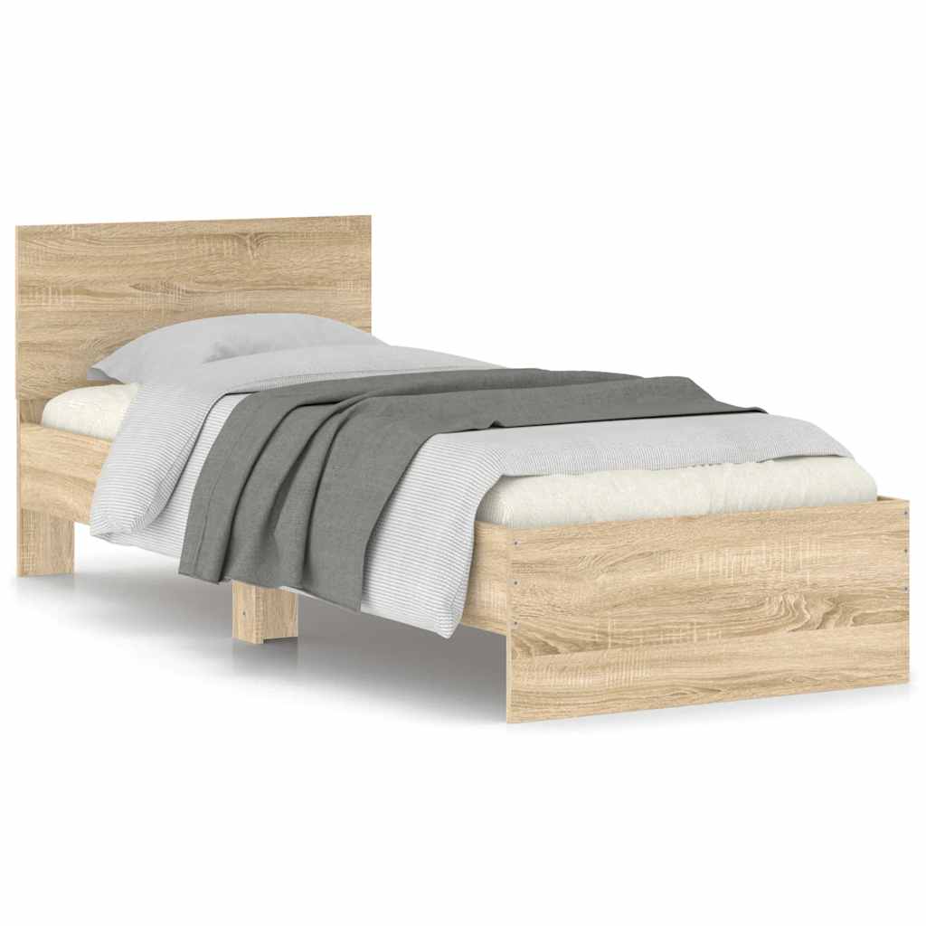 Giroletto senza Materasso con Testiera Rovere Sonoma 75x190 cm