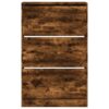 Scarpiera Rovere Fumo 80x21x125,5 cm in Legno Multistrato
