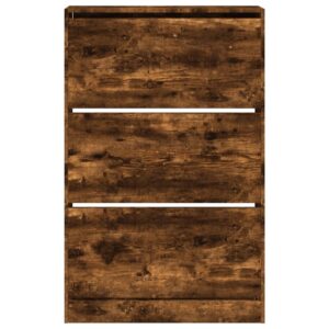 Scarpiera Rovere Fumo 80x21x125,5 cm in Legno Multistrato