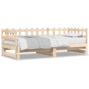 Dormeuse Estraibile 2x(90x200) cm Legno Massello di Pino