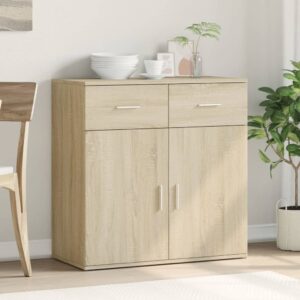 Credenza Rovere Sonoma 79x38x80 cm in Legno Multistrato