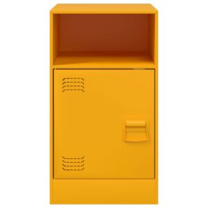 Comodini 2 pz Giallo Senape 34,5x39x62 cm in Acciaio