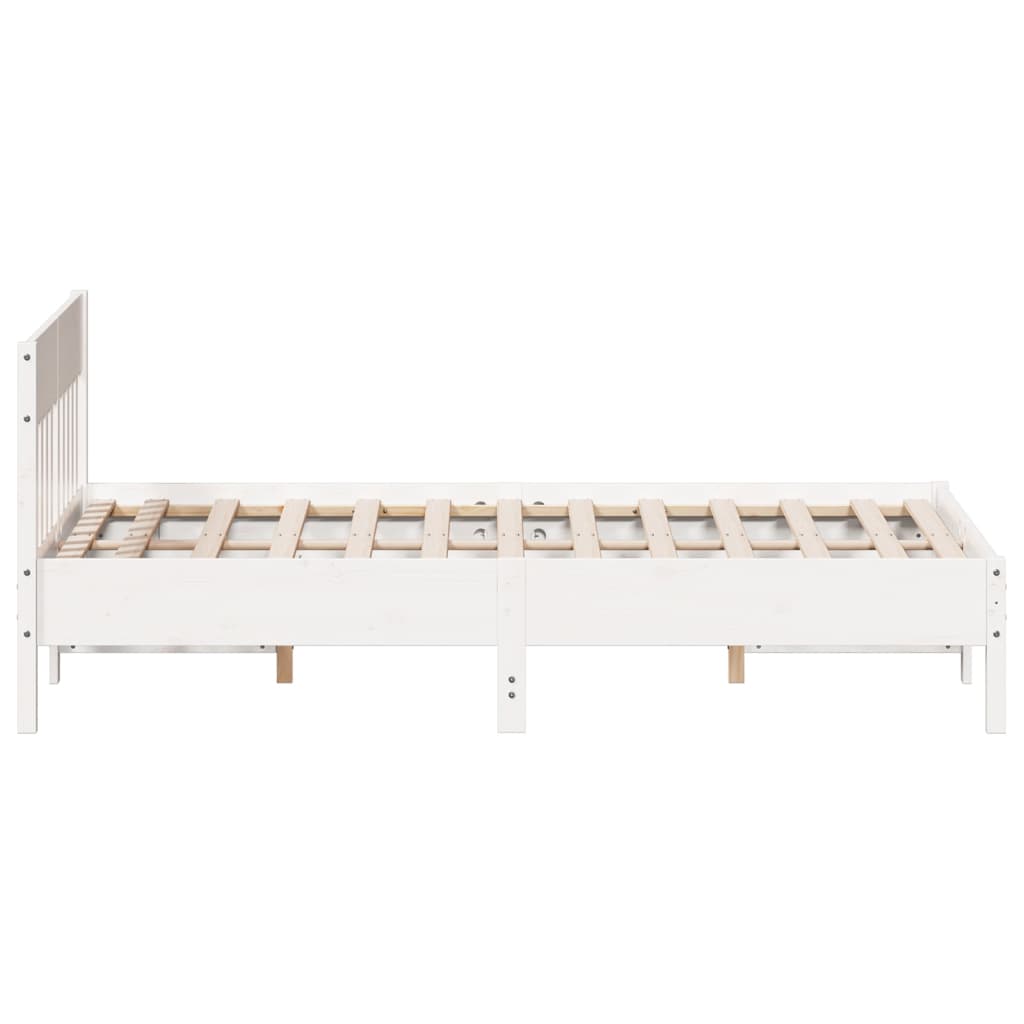 Letto senza Materasso Bianco 120x200 cm Legno Massello di Pino