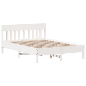 Letto senza Materasso Bianco 120x190 cm Legno Massello di Pino