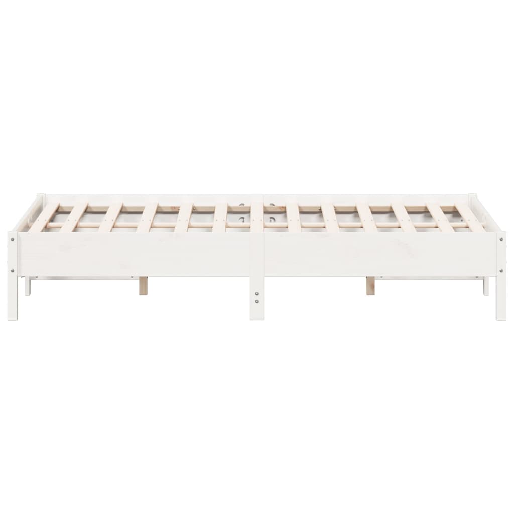 Letto senza Materasso Bianco 150x200 cm Legno Massello di Pino