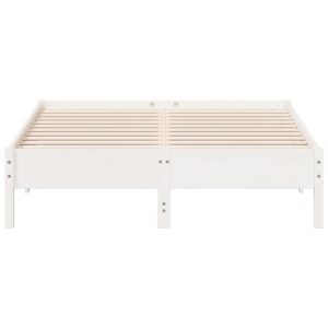 Letto senza Materasso Bianco 120x200 cm Legno Massello di Pino