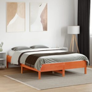 Letto senza Materasso Marrone Cera 120x190 cm in Legno di Pino