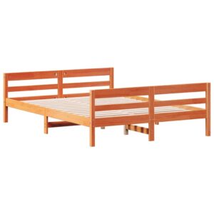Giroletto senza Materasso Marrone Cera 140x200cm Massello Pino