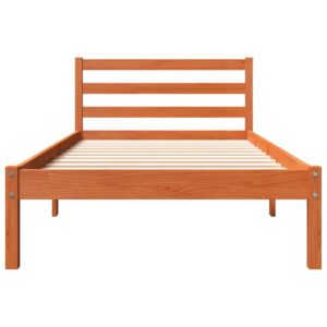 Letto senza Materasso Marrone Cera 75x190 cm in Legno di Pino