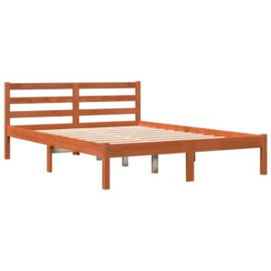 Letto senza Materasso Marrone Cera 140x190 cm in Legno di Pino