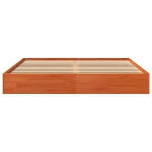 Giroletto senza Materasso Marrone Cera 160x200 cm Legno di Pino