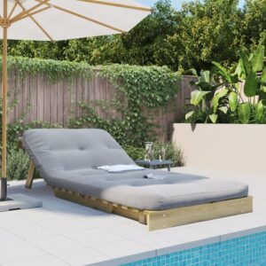 Divano Letto Futon con Materasso 90x206x11cm Pino Impregnato