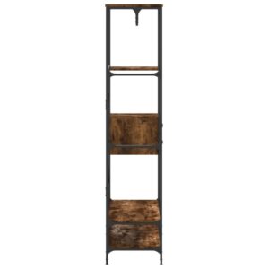 Appendiabiti con Scaffali Rovere Fumo in Legno Multistrato