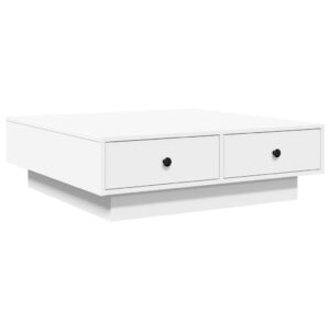 Tavolino da Salotto Bianco 90x90x28 cm in Truciolato