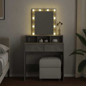 Toeletta con LED Grigio Cemento 80x41x144,5 cm