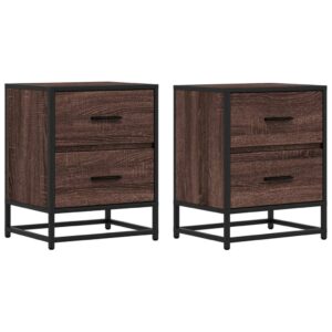 Comodini Rovere Marrone 2 pz 40x31x50 cm in Truciolato