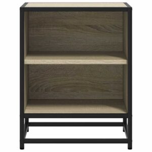 Comodini 2pz Rovere Sonoma 40x31x50cm Legno Multistrato Metallo
