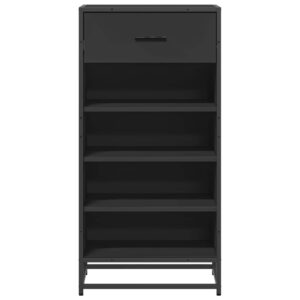 Scarpiera Nera 48x38x97,5 cm in Legno Multistrato