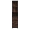 Armadietto Bagno Rovere Marrone 35x37,5x166cm Legno Multistrato