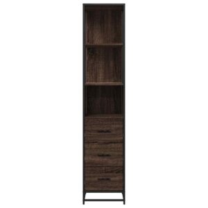 Armadietto Bagno Rovere Marrone 35x37,5x166cm Legno Multistrato