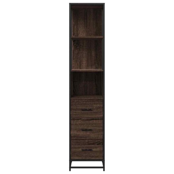 Armadietto Bagno Rovere Marrone 35x37,5x166cm Legno Multistrato