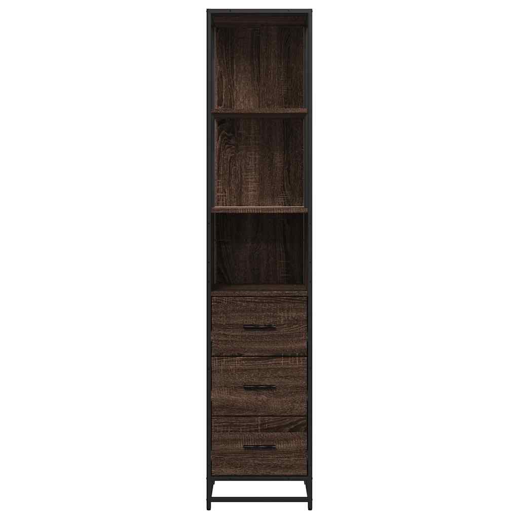 Armadietto Bagno Rovere Marrone 35x37,5x166cm Legno Multistrato