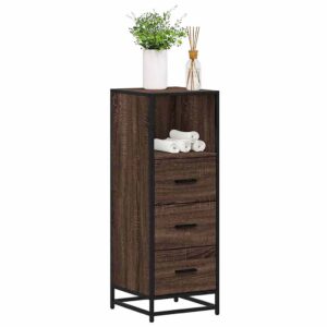 Armadietto Bagno Rovere Marrone 35x37,5x100cm Legno Multistrato
