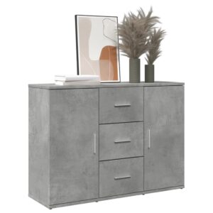 Credenza Grigio Cemento 90,5x29,5x65 cm in Truciolato