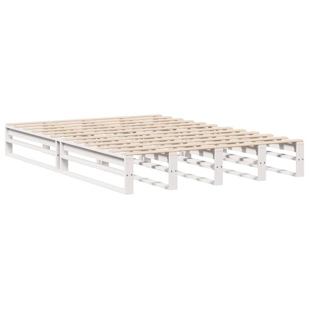 Letto senza Materasso Bianco 160x200 cm Legno Massello di Pino
