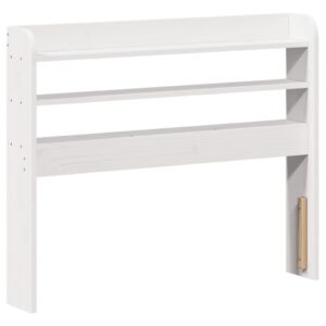 Testiera con Ripiani Bianca 90 cm in Legno Massello di Pino