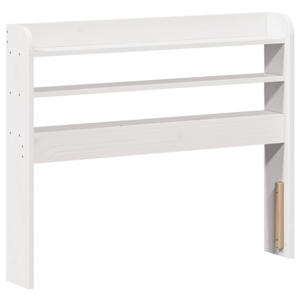 Testiera con Ripiani Bianca 90 cm in Legno Massello di Pino