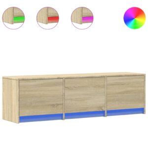 Mobile Porta TV con LED Rovere Sonoma 140x34x40cm in Truciolato
