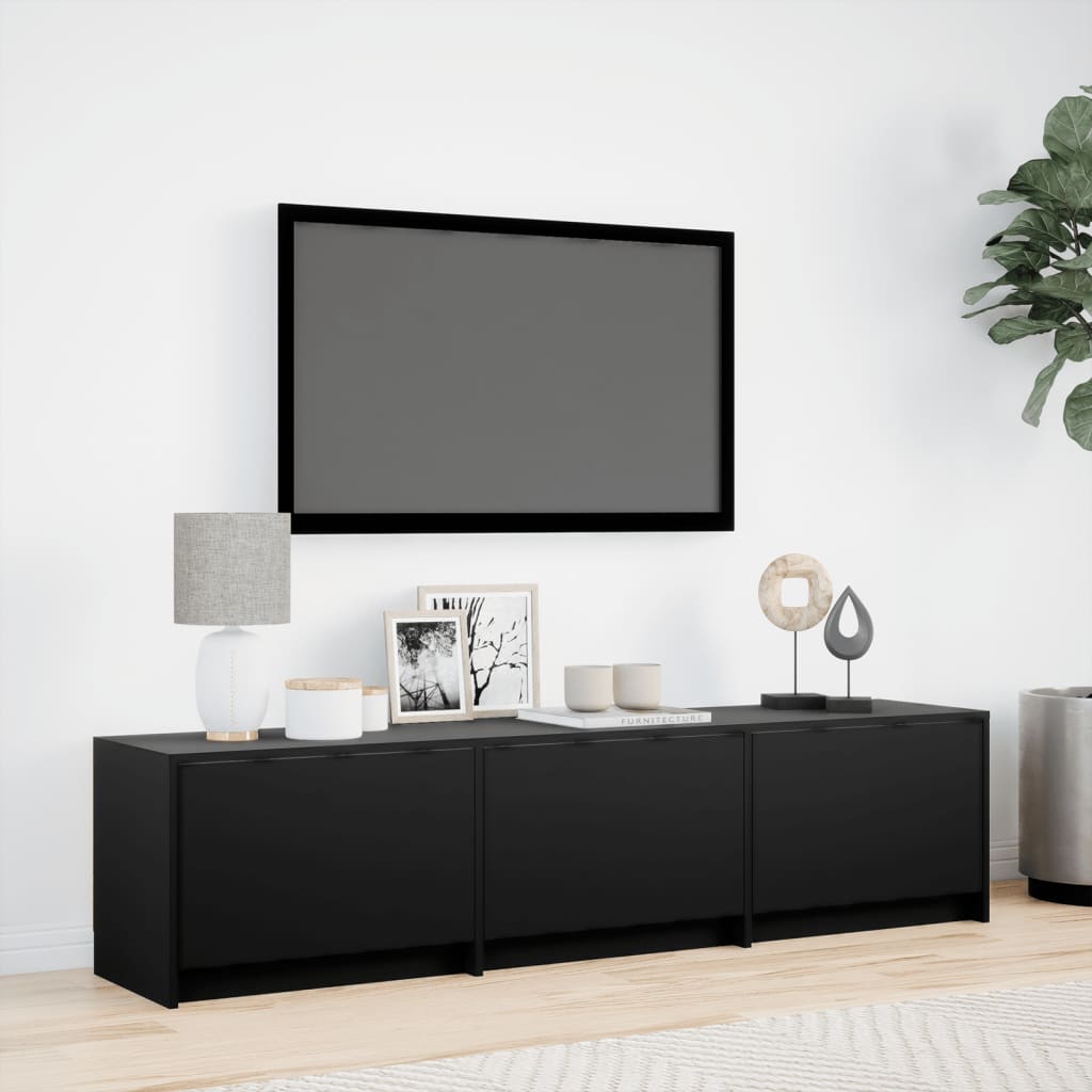 Mobile Porta TV con LED Nero 165x34x40 cm in Truciolato