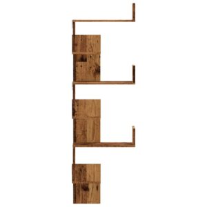 Scaffale Angolare Muro Legno Antico 45x45x147 cm Multistrato