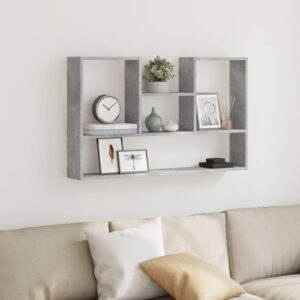 Scaffale a Muro Grigio Cemento 99x15x60 cm in Truciolato