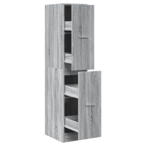 Armadietto da Farmacia Grigio Sonoma 30x41x144,5 cm Truciolato