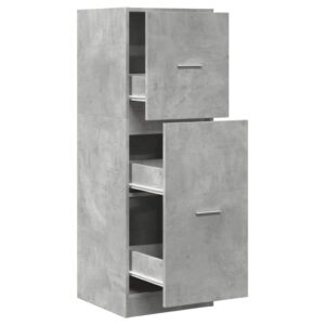 Armadietto da Farmacia Grigio Cemento 40x41x118 cm Truciolato