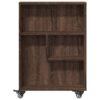 Carrello Stretto Marrone Rovere 48x13x68 cm in Truciolato