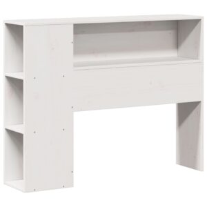 Testiera con Ripiani Bianca 100 cm in Legno Massello di Pino