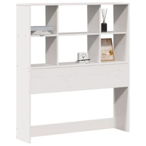 Testiera con Ripiani Bianca 90 cm in Legno Massello di Pino